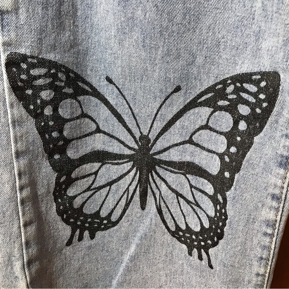 Butterfly 🦋 boho women’s jeans high rise wide leg size 12 - Picture 7 of 16